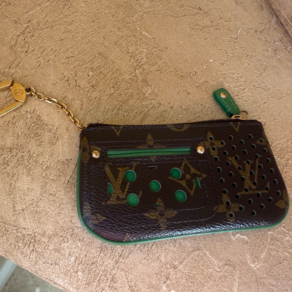 Louis Vuitton Brown and Green Key & Card Holder